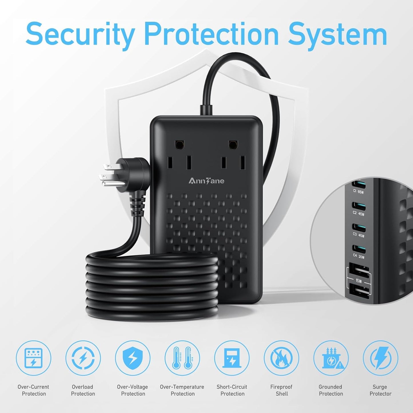 Charging Station 140W USB C Charger Block, Upgraded GaN III 8-in-1 Fast Charging Station Hub，PD 65W Laptop Charger Adapter Compatible with Compatible with MacBook Air/Pro,iPhone16/15,Galaxy S24 etc