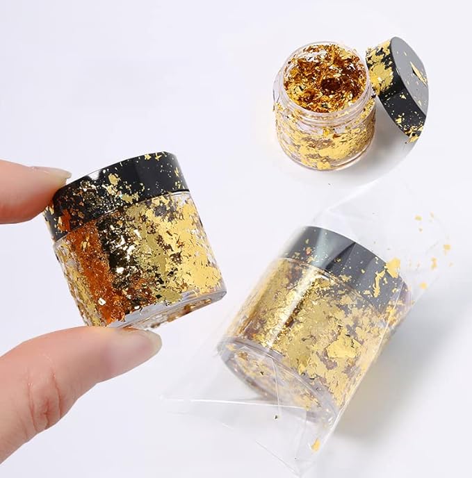 DIYOOHOMY 18 PCS Polymer Clay Cutters and Gold Foil, Making Clay Earring Jewelry Kit Molds Shape Tool Set U Geometrical Circle