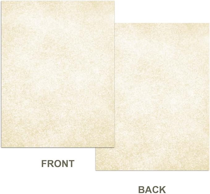 Parchment Paper for Certificates - Stationary Paper for Resumes, Diplomas, Letter Size Certificate Paper, 50 Sheets Double-Sided Diploma Paper, 100gsm, 8.5" x 11" Parchment Paper for Printing