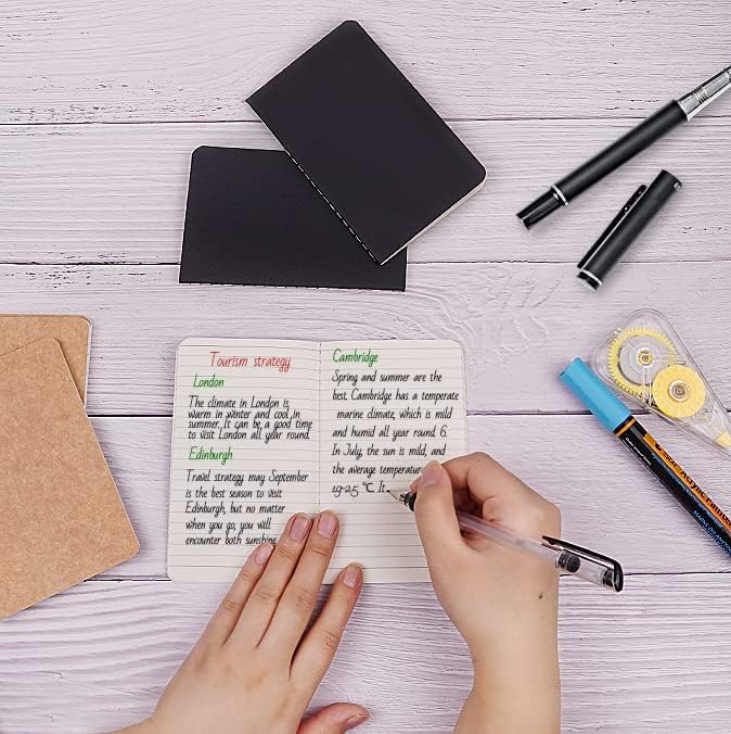 Gwybkq Mini Notepads Bulk 60 Pack Small Journal Pocket Notepad Kraft Brown&Black Notebooks for Kids 3.5 x 5.5 Inches, 30 Sheets/60 Pages