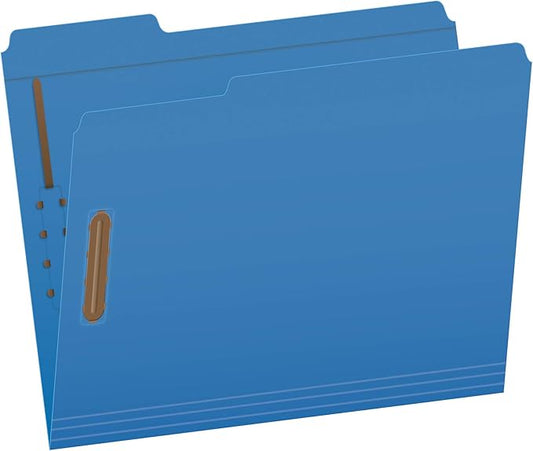 Pendaflex Fastener Folders, 2 Fasteners, Letter Size, Blue, 1/3 Cut Tabs in Left, Right, Center Positions, 50 per Box (22040GW)