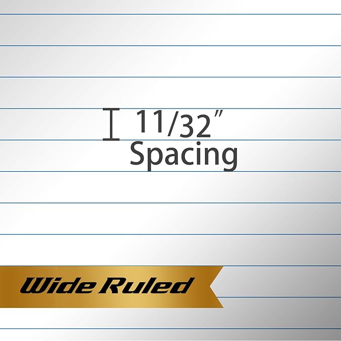 KAISA Legal Pads 8.5x11 Note Pads, Wide Ruled 8.5"x11" Writing Pads, 50 Sheets Perforated Notepads, 20lb Heavyweight Rigid Back Premium Legal Pads, White Paper Pads, 12Pad,