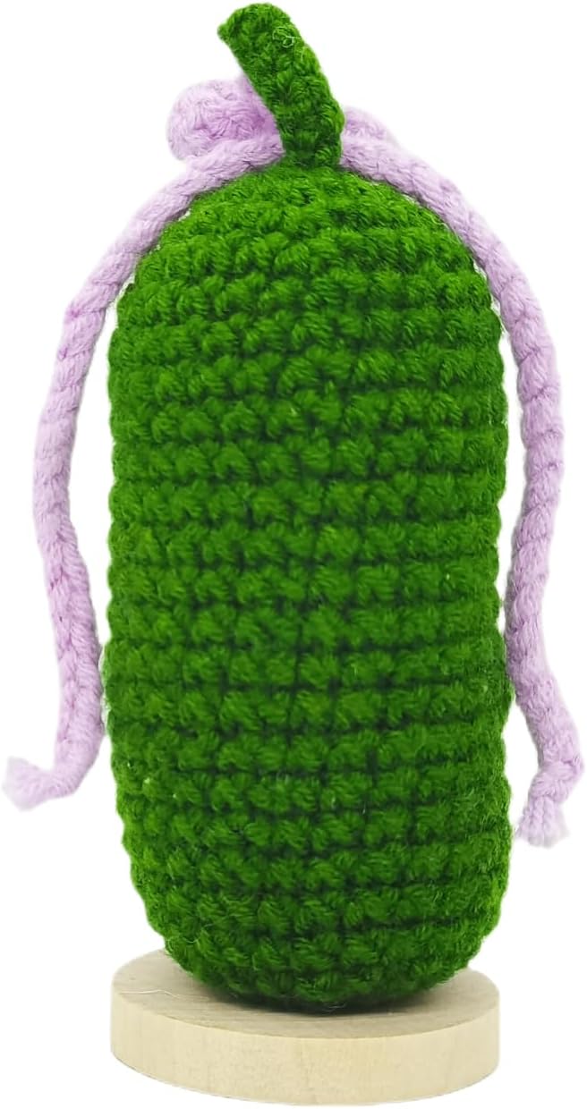 Funny Crochet Pickles 1 Pcs with Affirmations Cards for Inspirational Novelty Good Luck Gifts and Party Decorations(KK-CKD04-ppfw)