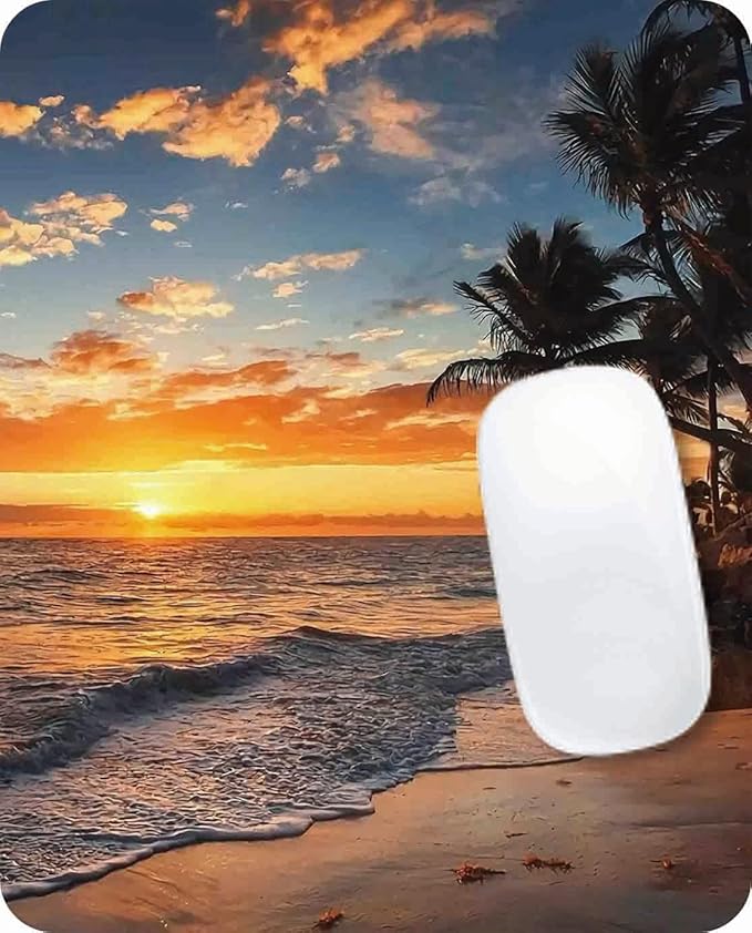 Sunset Beach Mouse Pad, Square Mousepad,Waterproof Mouse Mat Non-Slip Rubber Base MousePads for Office Home Laptop Travel, 9.5"x7.9"x0.12" Inch