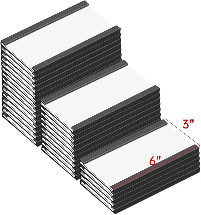 Magentic Label Holders 3x6 Inch, Magnetic Labels for Shelving，Magnetic Data Card Holders File Cabinet Labels,Pack of 30