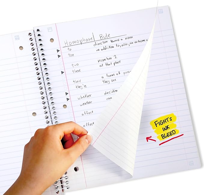 Five Star Spiral Notebook + Study App, 1 Subject, Wide Ruled, 8" x 10-1/2", 80 Sheets, Pastel Stripes (930209F-ECM)
