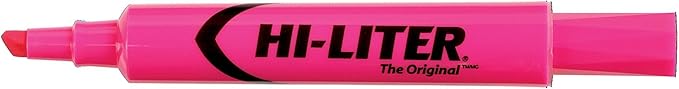 Avery 24010 Hi-Liter Desk Highlighter, Chisel Tip, Fluorescent Pink, 12-Each/DZ