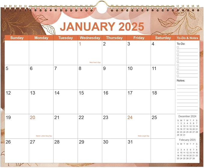 2025-2026 Calendar - Wall Calendar 2025-2026 from January 2025 to June 2026, 18 Months Calendars with Thick Paper, 11" x 14.5", Gold Leaf
