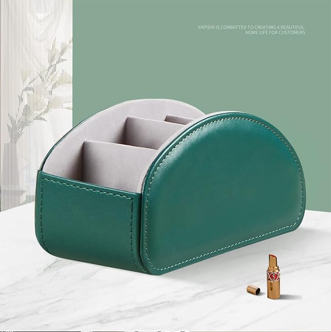 Remote Control Holder, Leather 5 Rooms Desk Organizer and Decorations for Living Room, Bedside Storage Remotes Caddy for TV Controllers/ Makeup Brush Pen/ Office Stationery/ Art Supplies/ Eyeglasses