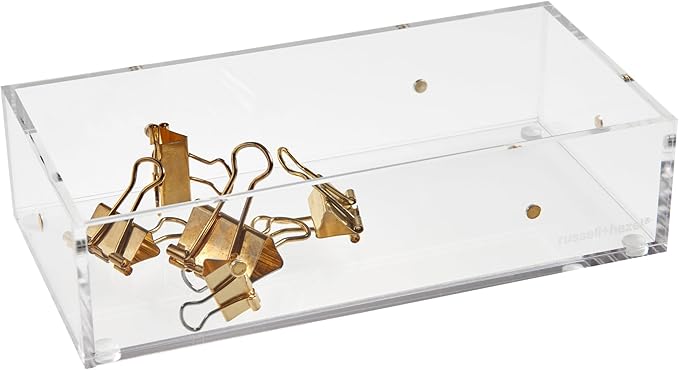 russell+hazel Medium Acrylic Drawer Bloc, 9.5” x 6.5”, Desktop Organization, Clear, 1 Count, 98146
