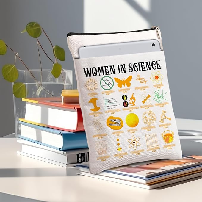 Book Themed Gifts Waterproof Book Sleeve Book Pouch Funny Reading Gifts Science Teacher Gifts for Women Her Book Covers for Paperbacks Book Accessories Book Protector with Zipper and Front Pocket