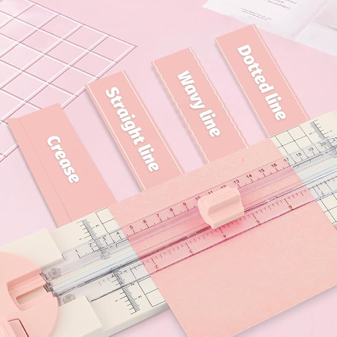 Paper Cutter,4-in-1 Paper Trimmer,Photo Cutter,Multi-Function Scrapbooking Tool with Dial Blades of Straight,Wave,Perforated,Creasing for Cutting Paper,Coupons,Postcards,Card