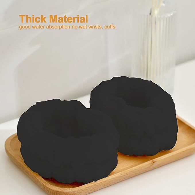 Wrist Towels for Washing Face Spa Wristbands and Headband Microfiber Quick Dry Absorbent Wristbands for Girls Men Makeup 6PCS Prevent Liquid from Spilling