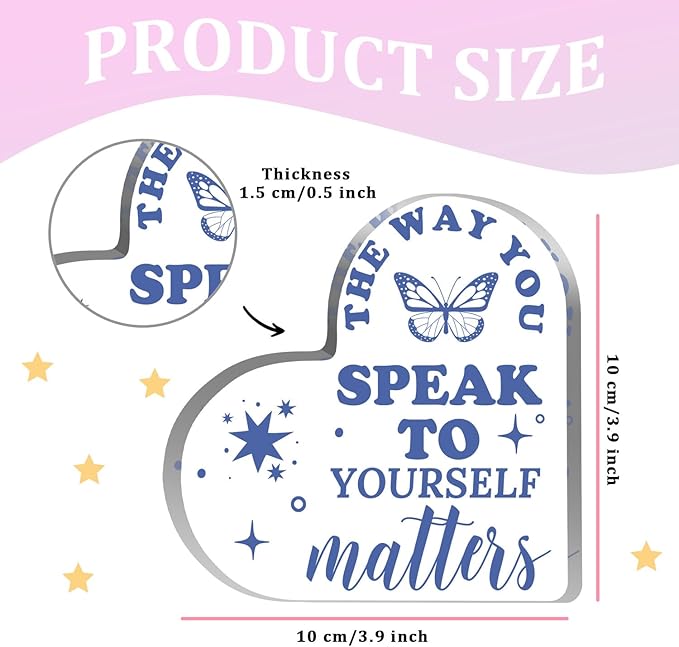 Mental Health Gift, Mental Health Decor, Inspirational Gift Positive Saying, Therapy Office Decor, Positive Self Talk, School Counselor Sign, Psychology Therapy Gift for Therapist Office