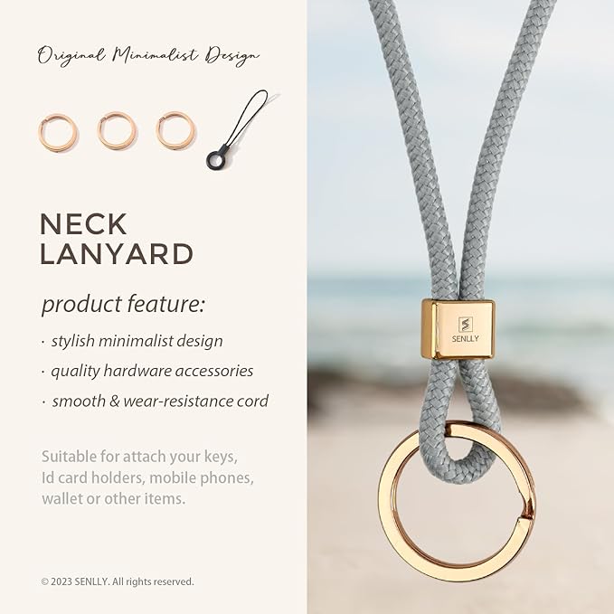 SENLLY Neck Lanyard Strap for Keys, Original Minimalist Design KeyChain Holder