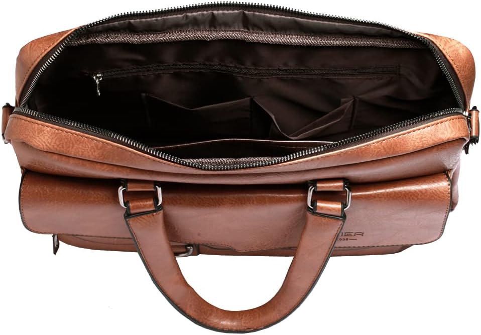 Hebetag Small Leather Sling Shoulder Bag Messenger Pack for Men Women Outdoor Travel Business