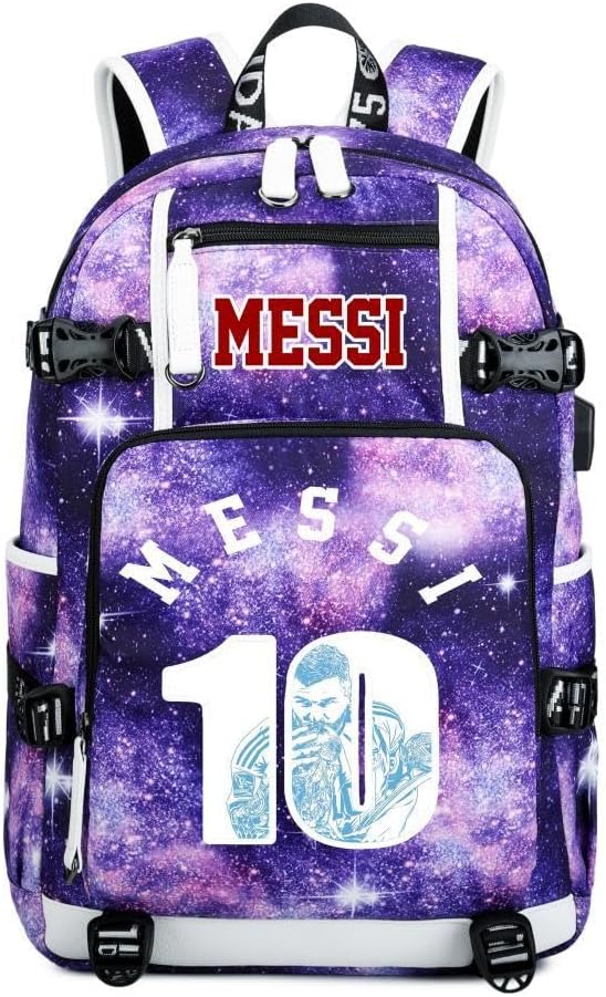 Soccer Superstar M-essi 10 Multifunctional Laptop Backpack Teenage Travel Backpack Fans Schoolbag (C3)