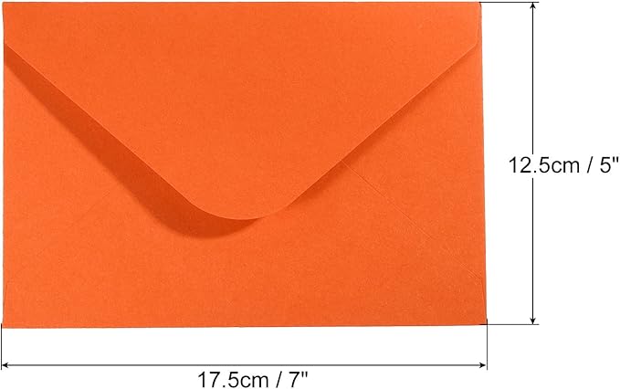 PATIKIL Mini Envelopes, 50 Pack Gift Cards Business Cards Envelope for Invitation Graduation, Orange