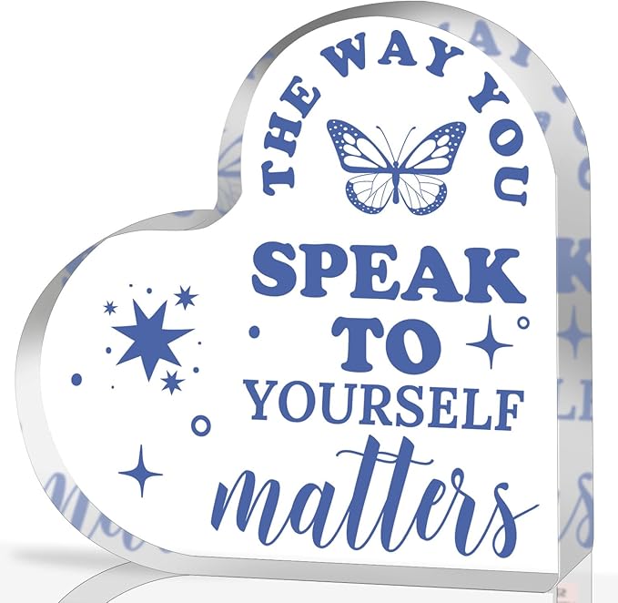 Mental Health Gift, Mental Health Decor, Inspirational Gift Positive Saying, Therapy Office Decor, Positive Self Talk, School Counselor Sign, Psychology Therapy Gift for Therapist Office