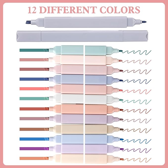 24pcs highlighters Pastel Bulk Assorted Colors Yellow Blue 8 Pads Transparent Sticky Notes tabs Yellow 3x3 Bulk Ruler 6 inch Comes with Colored Labels Sticky Index Tabs Page Book Marker