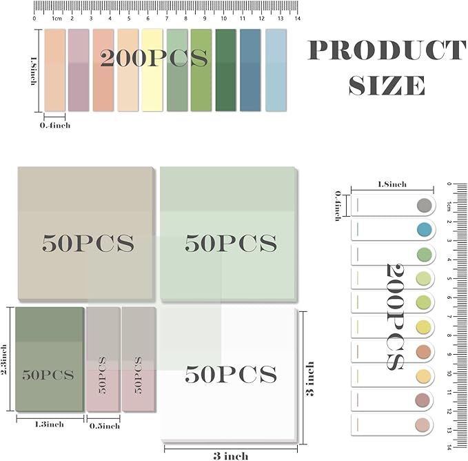 BAYTORY 700 Sheets Transparent Sticky Notes, Clear Waterproof 3 x 3 inch See Through Memo Pad, Self-Adhesive Translucent Writable Index Tabs for Annotating Books, Office & School Study Supplies