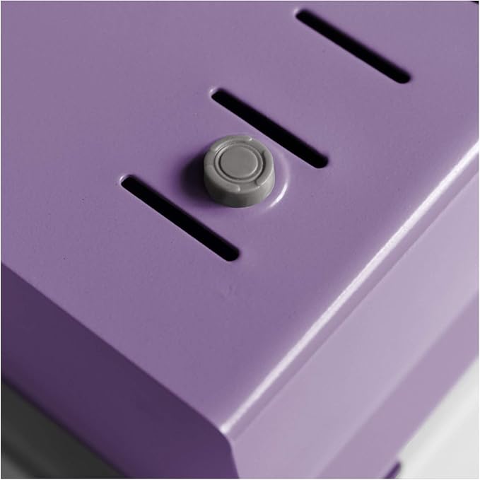 Acrimet 5 X 8 Card File Holder Organizer Metal Base Heavy Duty (AZ Index Cards and Divider Included) (Purple Color with Clear Crystal Plastic Lid Cover)