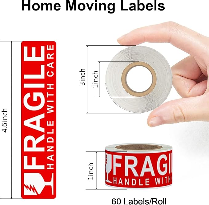 1440 Count Home Moving Labels,24 Rolls Different Color Coding Moving Labels for Boxes Stickers + Fragile Moving Stickers + 2 Blank Label roll is for Customized use-Moving-Labels