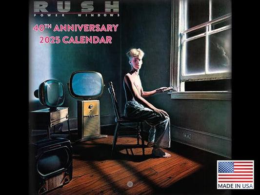 Rush Band Calendar 2025 Officially Licensed Merchandise Monthly Wall Calender 40th Anniversary Of Power Windows Album Music Merch 12 Month | American Made In The USA