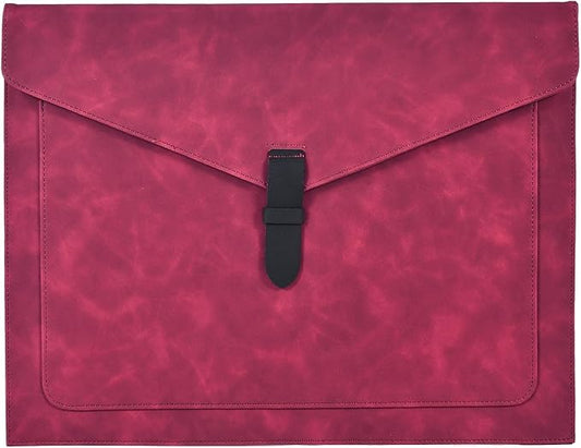 Red Leather File Folder Letter Size, File Organizer, Important Document Folders with Pockets, Document Organizer, Laptop Sleeve Notebook Case, Paper Storage, A4 Envelopes Filing Folder