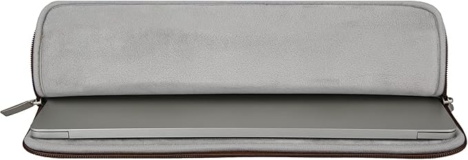 RAINYEAR 15 Inch Laptop Sleeve Soft PU Leather Case Protective Water Resistant Padded Cover Carrying Computer Bag Compatible with 15.4 MacBook Pro, Surface Laptop 3/4 15", New XPS 15 Touch(Brown)