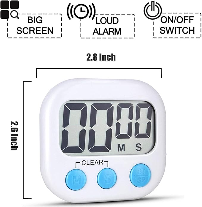 Classroom Timers for Teachers Kids Large Magnetic Digital Timer 12 Pack-Blue White