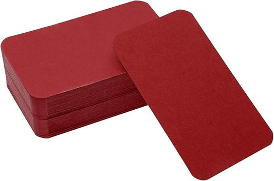 Penta Angel 100 Pcs Mini Paper Blank Gift Notes Cards DIY Craft Small Word Business Message Cards (Red)