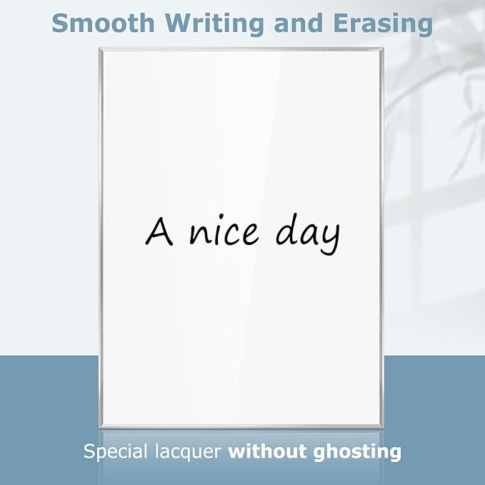 Small Whiteboard, 16'' x 12'' Magnetic White Board Dry Erase Board for Wall, Hanging Silver Aluminum Frame Wipe Board for Home, Office, School