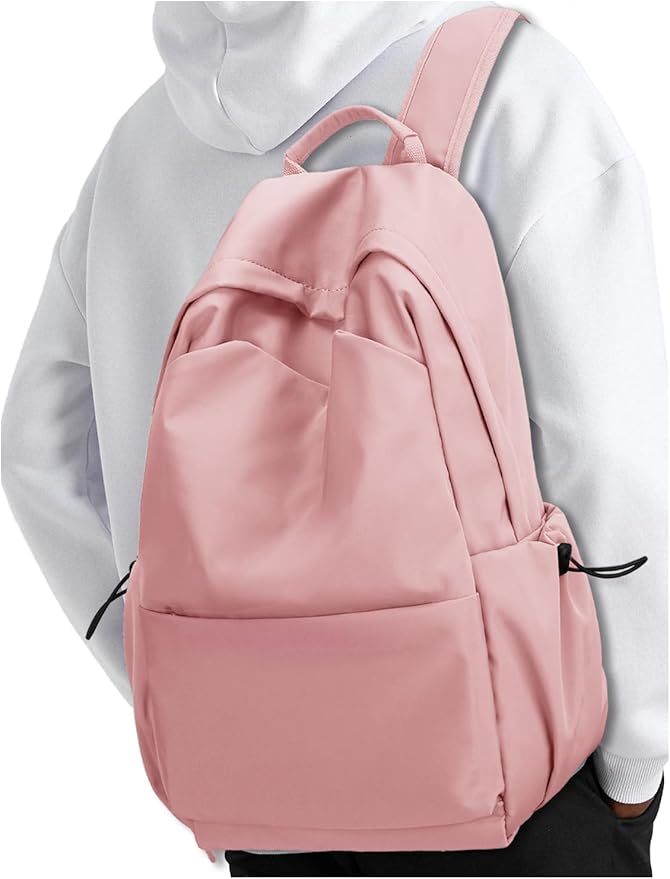 YGR Laptop Backpack for Women and Men, Waterproof Lightweight Travel Daily Rucksack Casual 15.6 inches Computer Bags for College, Pink