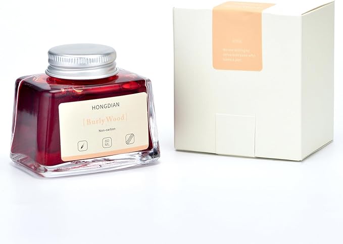Hongdian Fountain Pen Bottled Ink Burly Wood Color, 60ml Non Carbon Inkwell Bottle, Artist Calligraphy Ink
