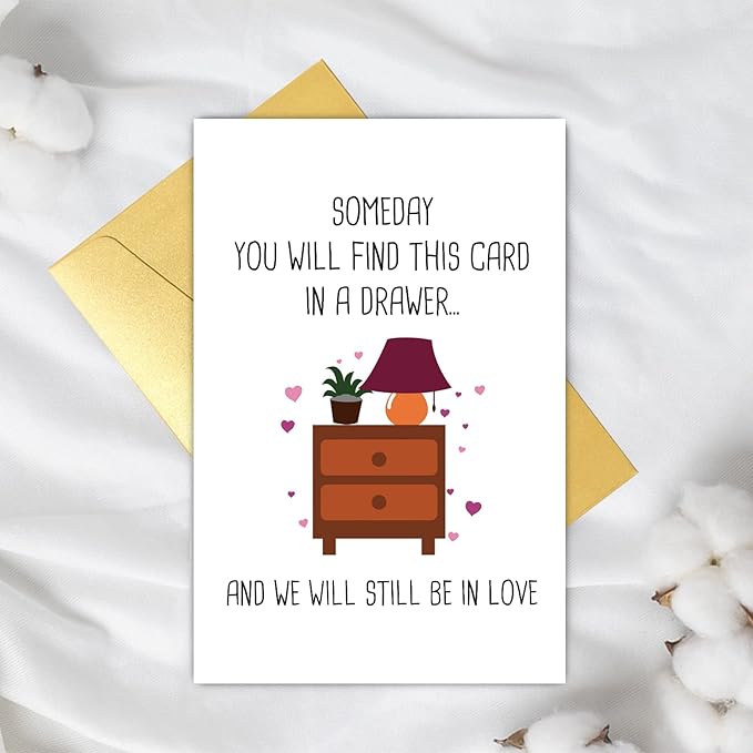 Supoeguk Funny Love Card for Him Her, Valentine's Day Card, Anniversary Card for Husband, Birthday Card from Wife, Someday You Will Find This Card In A Drawer