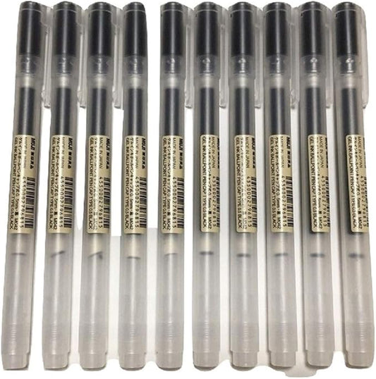 MUJI Gel Ink Ball Point Pen 0.5mm Black color 10pcs