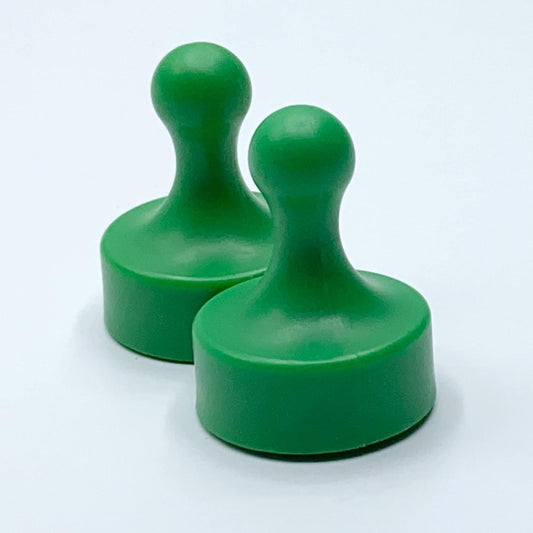 GLASSBOARD STUDIO Powerful Neodymium Magnets, Pawn-Shaped - Strong Fridge/Refrigerator and Whiteboard Magnet, Ideal for Office, Kitchen, Crafts - Rare Earth, Heavy Duty (2, Green)