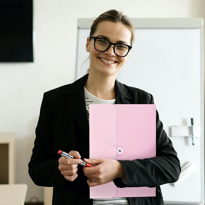 SKYDUE Pink School Office Supplies，Accordion File Organizer - 7 Pocket Letter Size Expanding Folder for School & Office - Portable Document Organizer