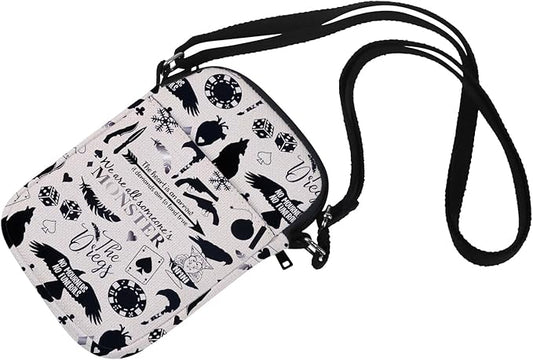 MNIGIU Six of Crows Merchandise Six of Crows Book Sleeve Grishaverse Gift Ketterdam Merch Six of Crows Bookish Gift (MonsterCrossbody)