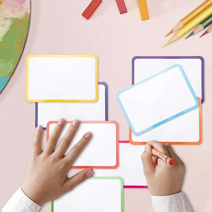 120 Pcs Dry Erase Index Cards Notecards Blank Reusable Flash Cards Sheets Game Cards Study Business Note Cards for School Office Housework Taking To Do List (Multicolor, 4×6 Inch)