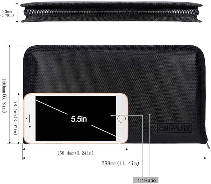ENGPOW Expanding File Folder (11.4"x6.3") A5 Size Document Organizer Fireproof Money Bag 13 Pockets Zipper Closure Portable Filing Wallet Holder Storage for Check,Bill,Receipts,Tickets