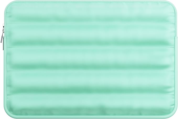 LS-M Puffy 15-16 Inch Laptop Sleeve Case for Women Men Cute Carrying Cover Compatible with MacBook Pro 15" 16", Latitude 7640, 15.6" 15b Protective Portable Case (Mint Green, 15-16inch)