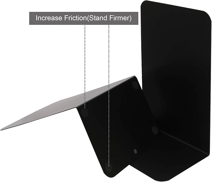 Acrux7 Black Metal Bookends 8.0 X 3.9 X 5.3 Inch, 3 Pairs Heavy Duty Bookends for Shelves, Bookends for Heavy Books, Book Holders for Shelves, Book Ends for Office, Book Stopper for Shelves