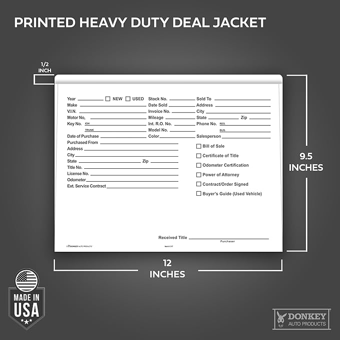 Heavy Duty Deal Jackets - White (9.375" x 11.75" with 0.5" Extension, 100 Count)
