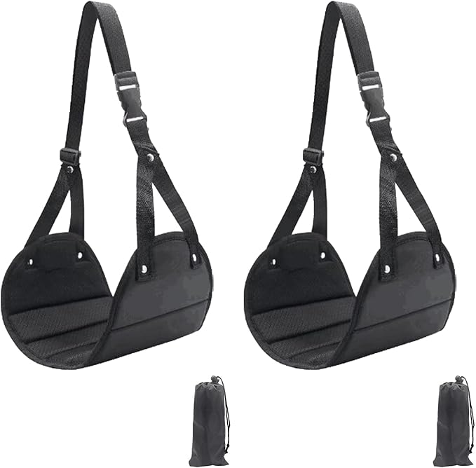 2 Pack Airplane Foot Hammock, Foot Hammock for Plane Travel Rest, Airplane Travel Essentials for Long Flights, Adjustable Foot Hammock Under Desk at Work