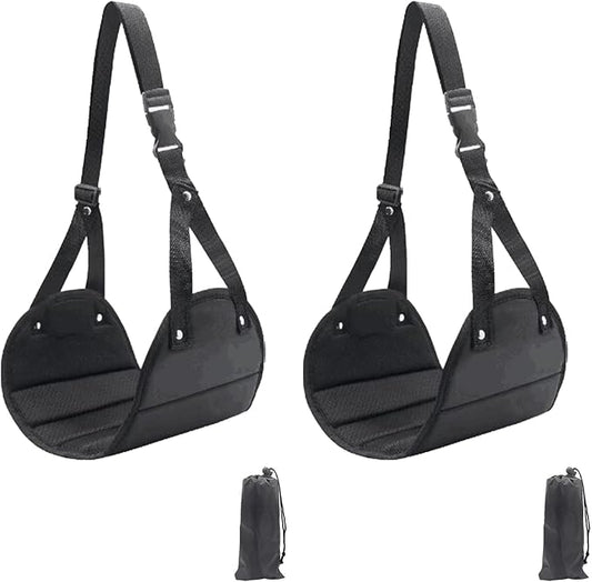 2 Pack Airplane Foot Hammock, Foot Hammock for Plane Travel Rest, Airplane Travel Essentials for Long Flights, Adjustable Foot Hammock Under Desk at Work