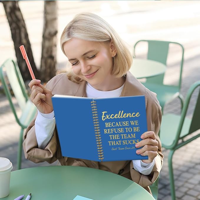 Excellence 160 Blank Pages Blue Spiral Notebook, Teamwork Gifts for Staff, Team Gifts for Coworkers, Employee Appreciation Gifts, Team Member Gifts Leadership Gifts for Colleagues B