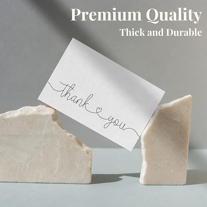 Thank You Cards with Kraft Envelopes and Stickers, Bulk Pack of 20, 4x6 Inch Professional Looking - Suitable for Business, Baby Shower, Wedding, Small Business, Graduation, Bridal Shower, Funeral