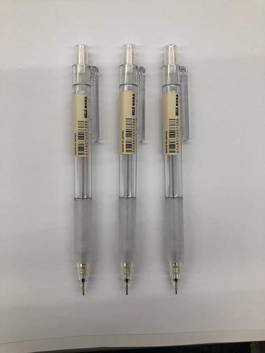 MUJI 3SET Polycarbonate Mechanical Pencil W - Rubber Grip